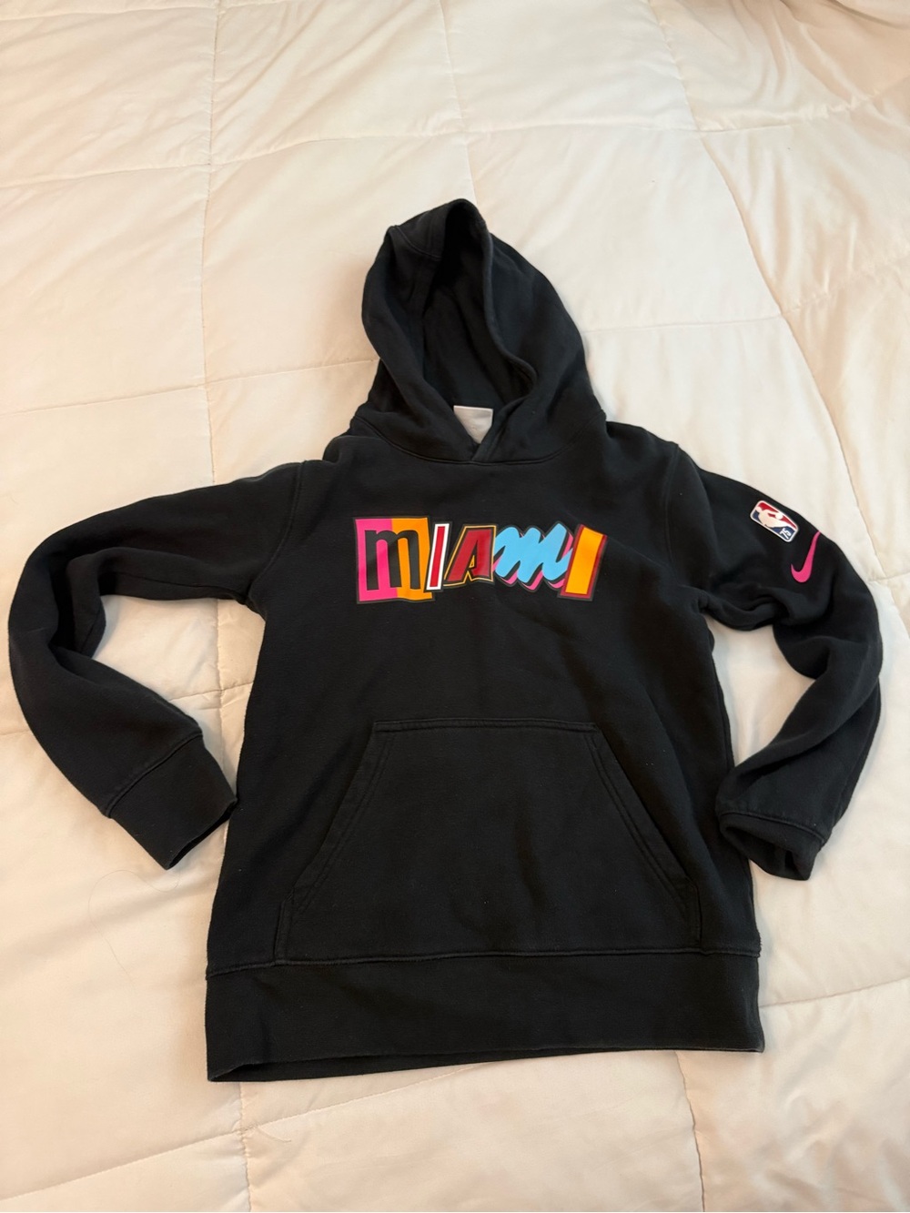 Nike Black Hoodie with Colorful 'Miami' Graphic